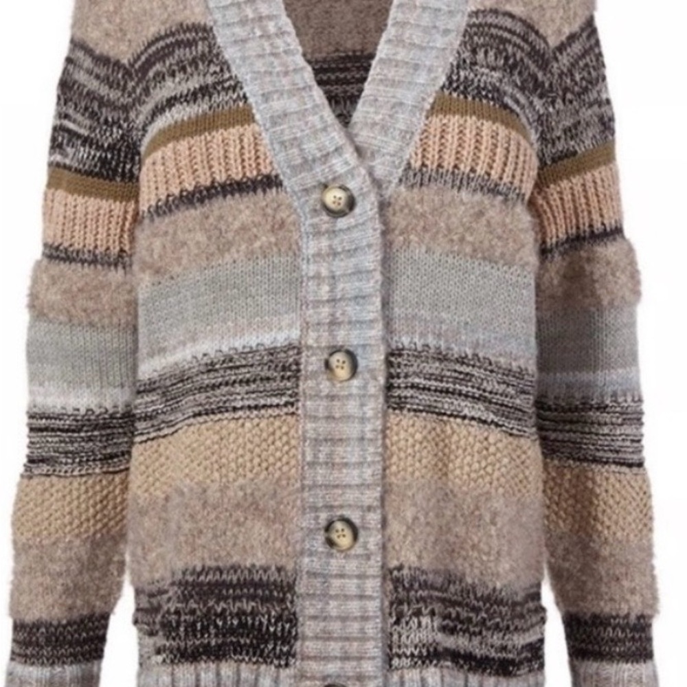 Cabi 4471 Boyfriend Cardigan Stripe‎ Sweater Size Small